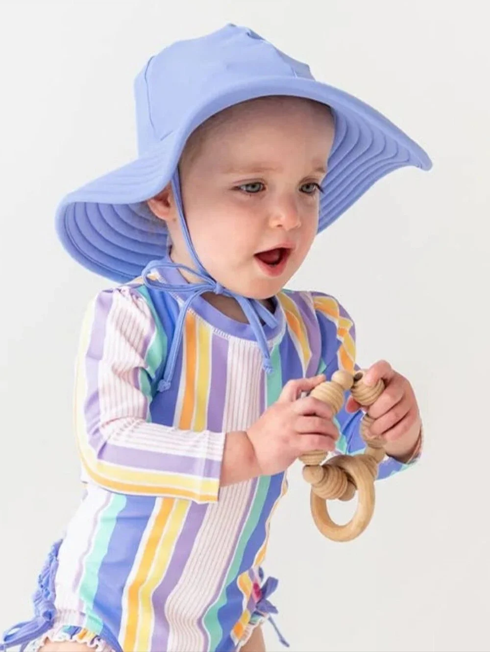 Ruffle Butts Periwinkle Blue Swimhat Sz 12 Months-2T
